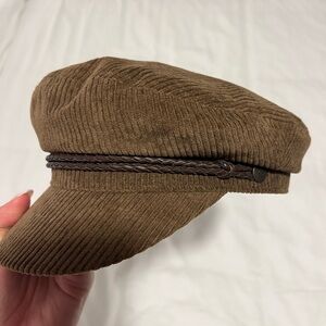 Brixton Tan Corduroy Hat with Braided Band